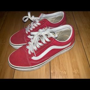 Old School Red Suede Vans
